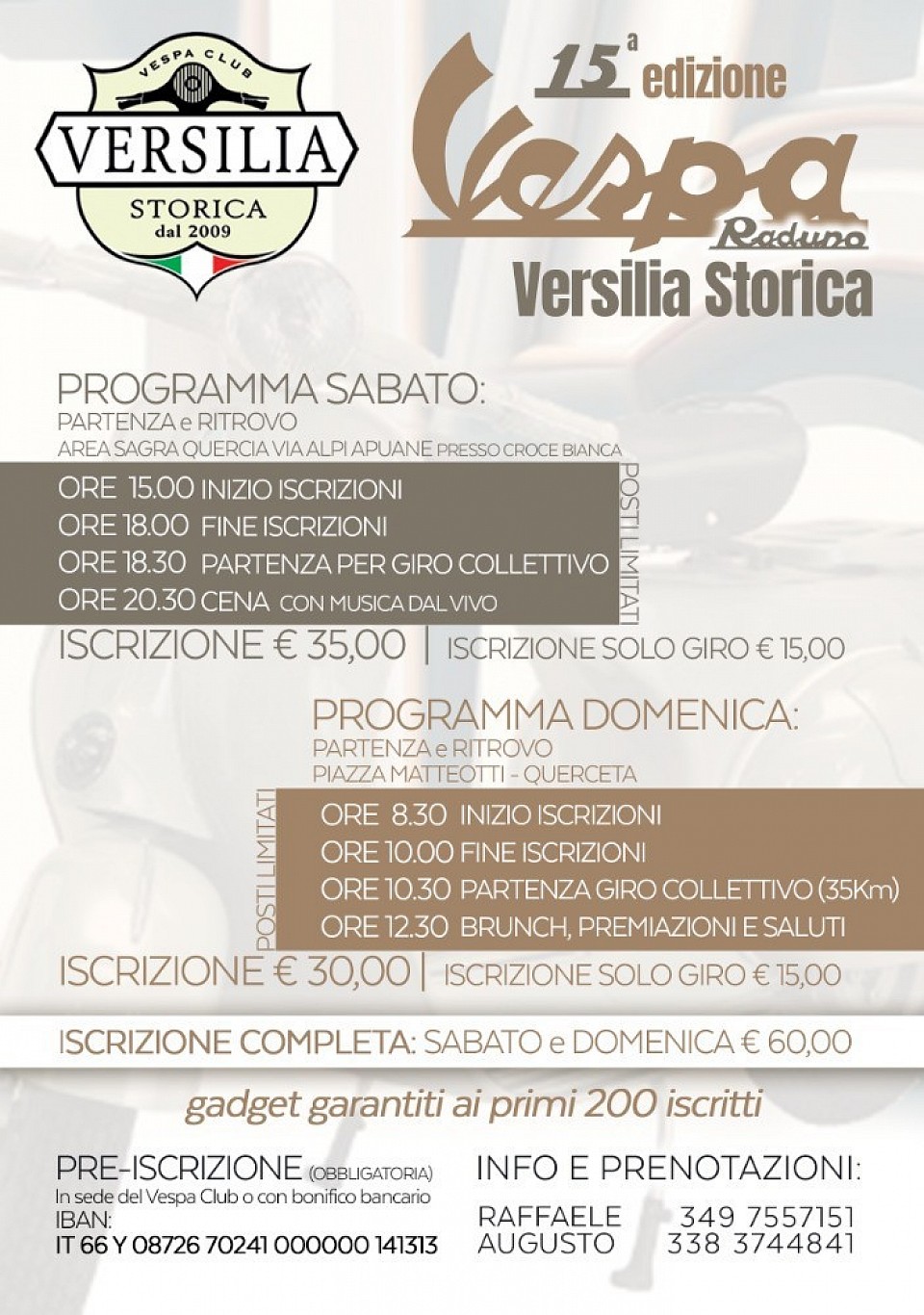 volantino raduno 2024 vespa club versilia storica