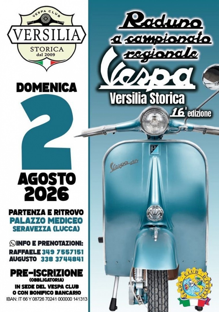 Raduno vespa club Versilia storica 2026