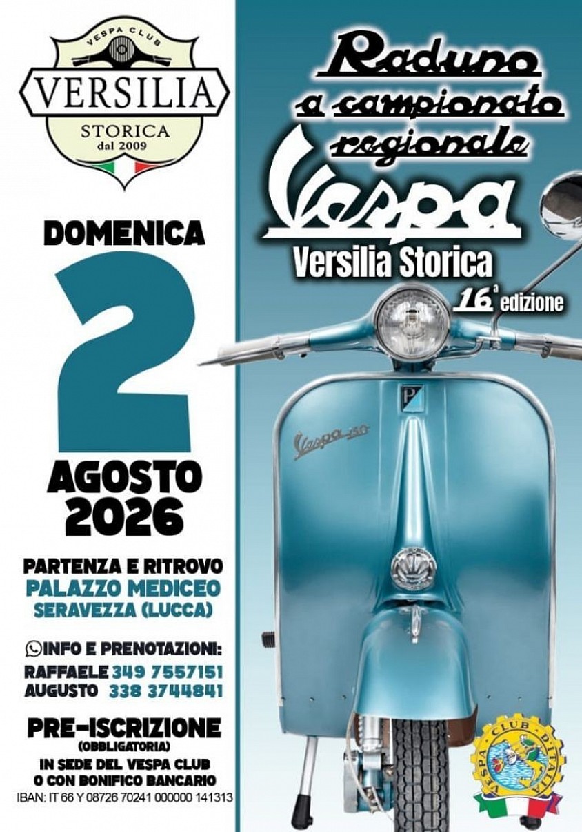 volantino raduno 2026 vespa club versilia storica